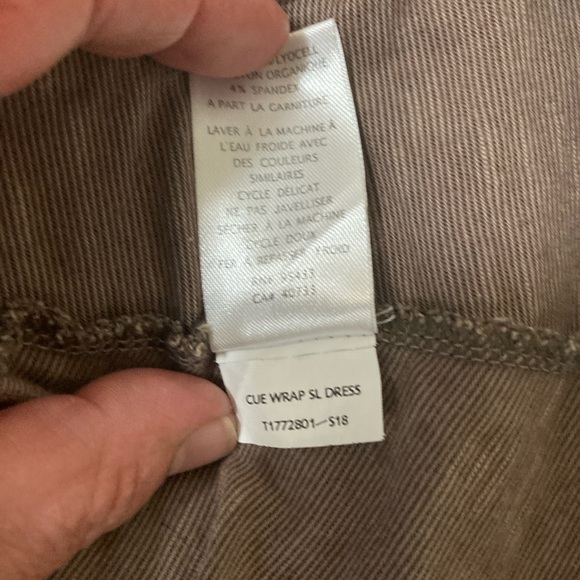 TOAD & CO Poppy Cue Faux Wrap Brown Sleeveless Tank Dress Sz M Organic Cotton - Picture 8 of 16